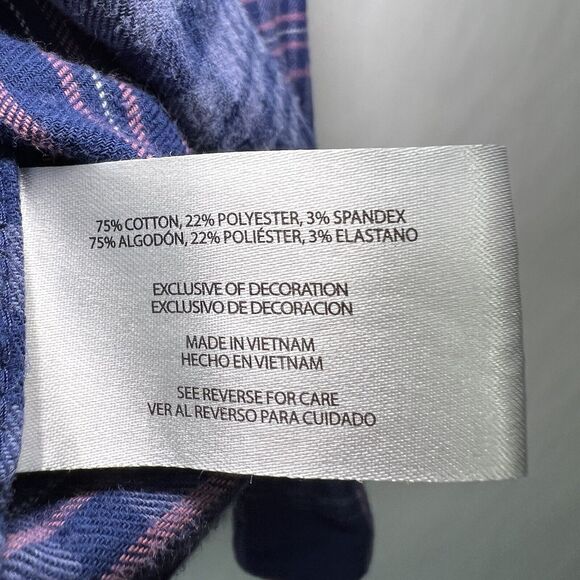 Orvis Button Up Flannel Shirt Mens Size Small Blue Pink Plaid Long Sleeve EUC - Picture 7 of 12